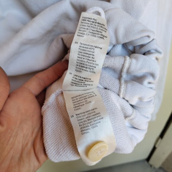 COS Beige Drawstring Hem Cropped Button Up Foldover Funnel Neck Sweater L - Picture 12 of 12